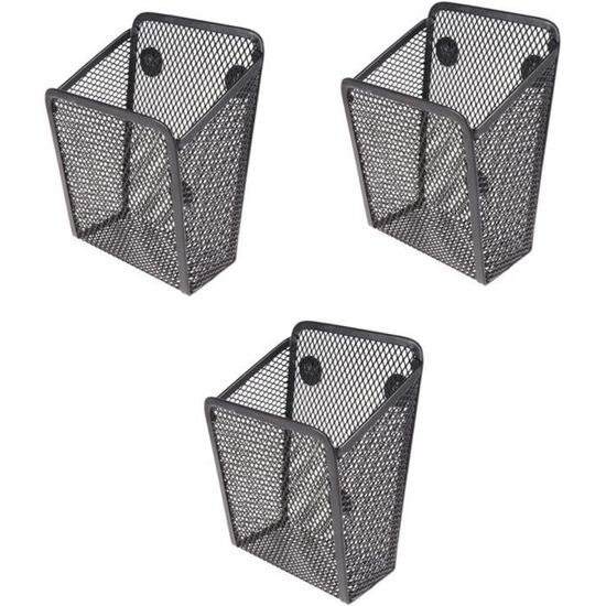 2 Paniers Rangement Magnétiques Métal - Pour Stylos, Clés - Aimant Fort Pour Frigo Ou Bureau