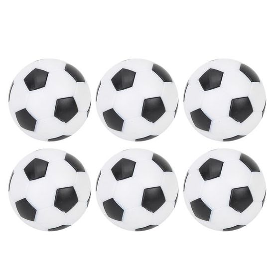 Bulk Kids Gifts Lot de 6 mini ballons de football de table de rechange pour enfants Noir et blanc 32 mm