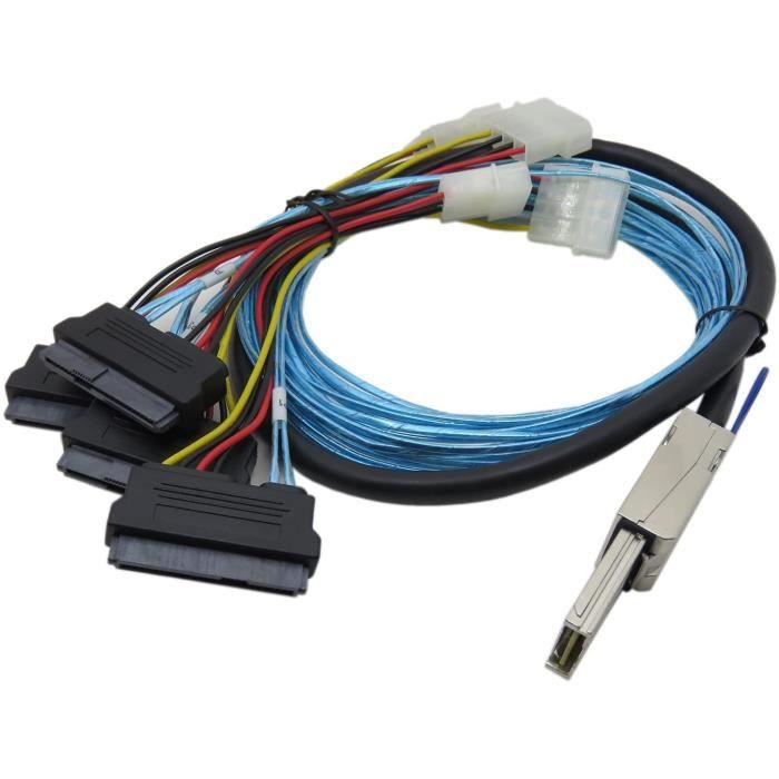 Câble SAS SFF-8643 vers 4x SFF-8482 0,75m LP