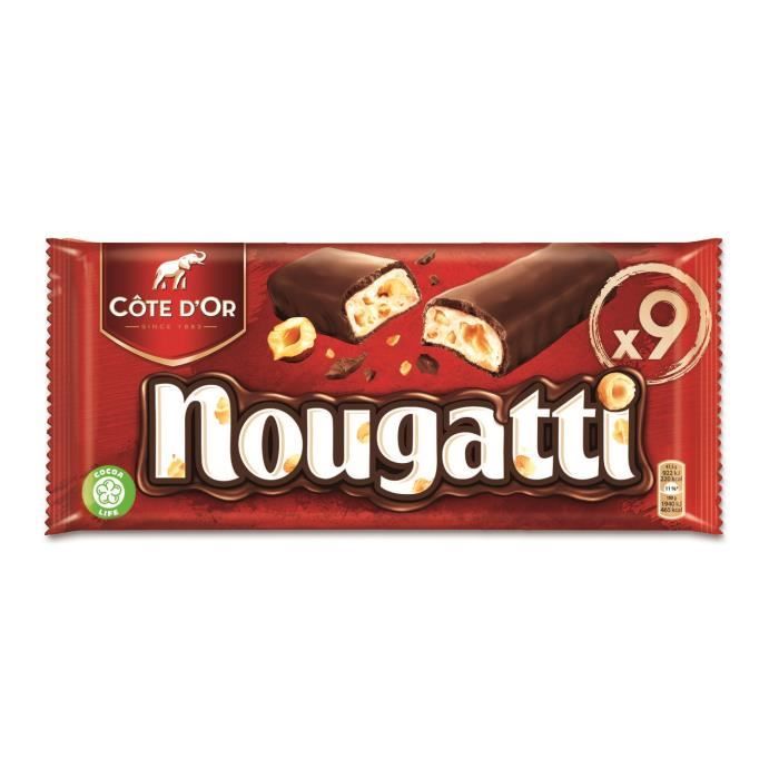 MONDELEZ INTERNATIONAL Barres Chocolat Côte d'Or fourré au nougat - 9x 30 g