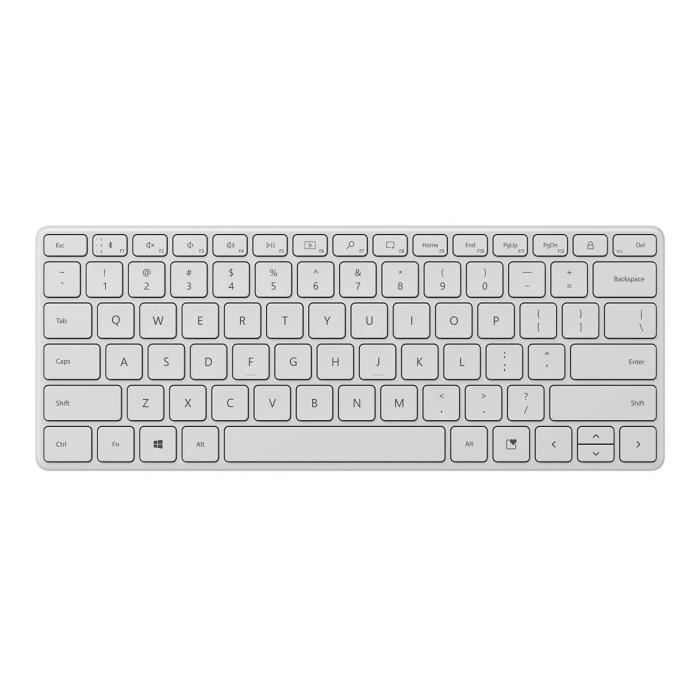 Microsoft Designer Compact Keyboard – Clavier Bluetooth Compact AZERTY – Gris Glacier