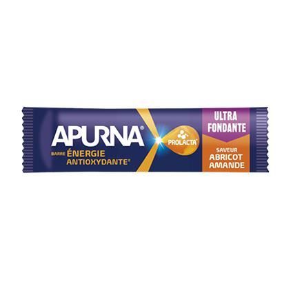 Apurna Barre Energie Antioxydante 25g. Parfum abricot/amande. Vendu à l'unité.