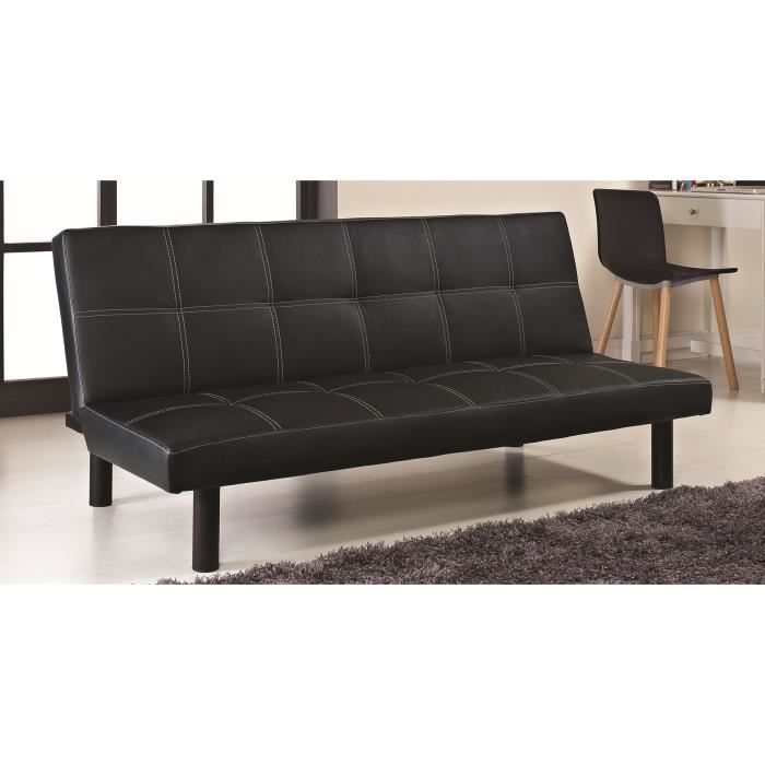 Banquette clic clac noir couture blanche convertible