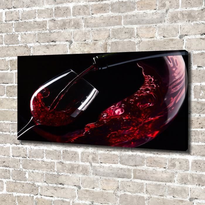 Tulup 140x70 cm art mural - Image sur toile:- Nourriture boissons - Vin Rouge - Rouge