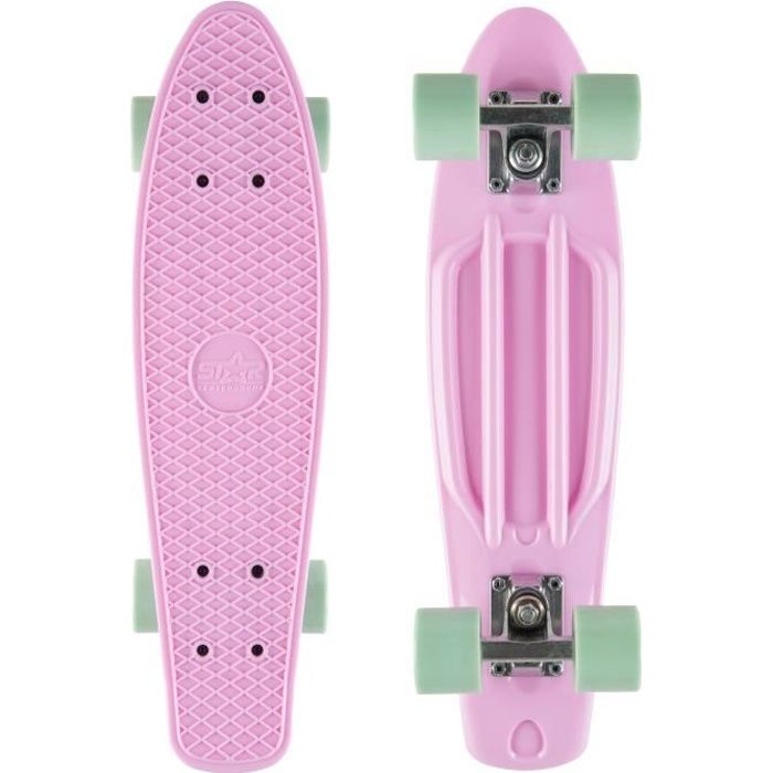 STAR-SKATEBOARDS - Skateboard 60 mm - Vintage Cruiser Board - pour enfants de 8 ans - garçons et filles - Rose