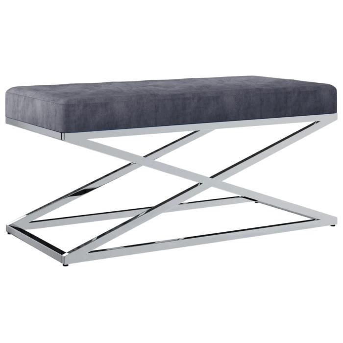*BMM* 4615Ergonomique Banc de rangement Meuble Bas Coffre Jardin Décor - Banc de Salon Cuisine Banquette d'Entrée 97 cm Gris Tissu d