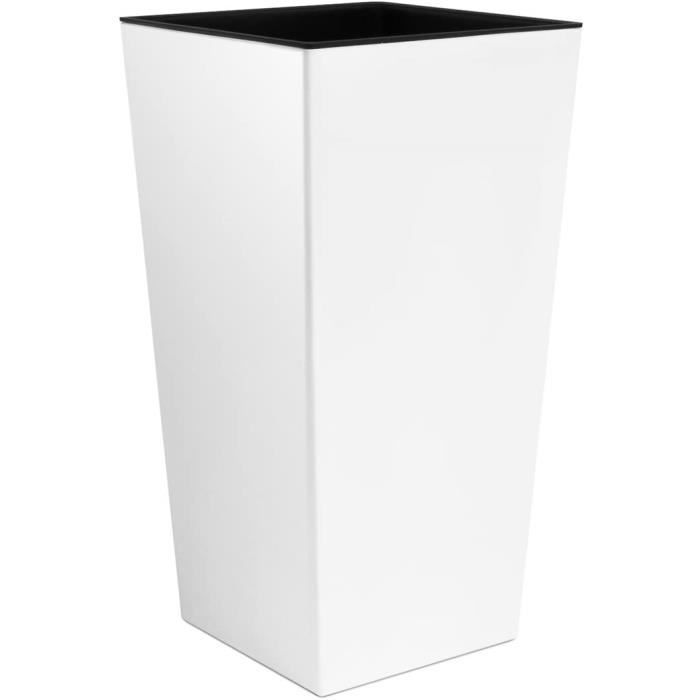 Grand Vase Blanc pour l’intérieur, Vase XL en Plastique de 50 cm avec intérieur de Couleur contrastée, Disponible dans 7 Couleurs