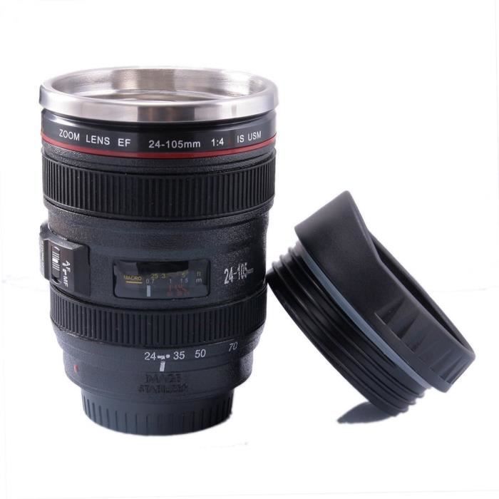 Tasse à café mug original et magique Mug isotherme objectif Thermos café en forme d'objectif photo en acier inox Lot de 1 par