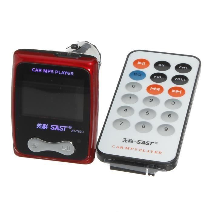 Transmetteur FM pour voiture MP3 Lecteur multimédia SL-605 12V Cigarette Lighter 2GB Rouge Gr90462