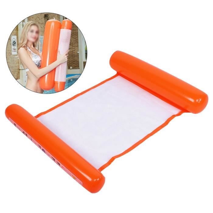 Chaise flottante de piscine hamac pliable de lit d'eau gonflable portative (orange)-RUI