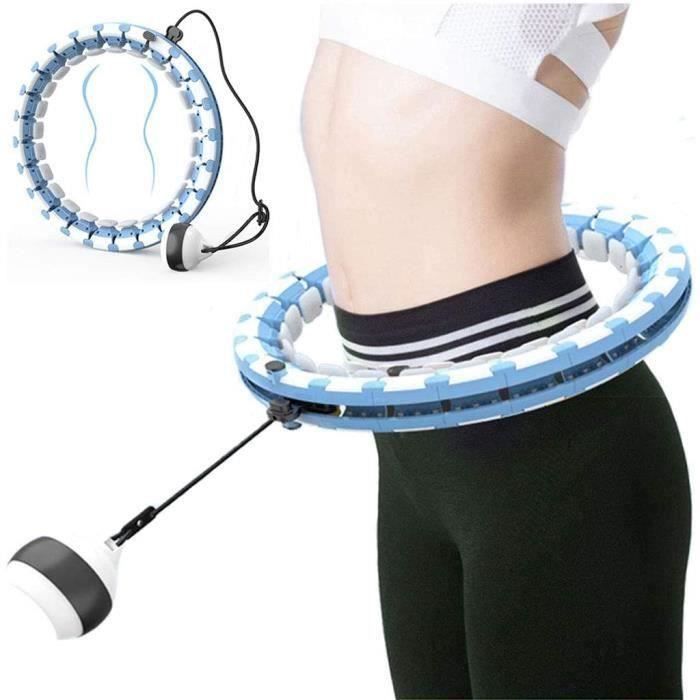 Cerceau de Hula Intelligent, Hula Hoop Fitness 16-section fine taille artefact bleu ciel taille 80cm
