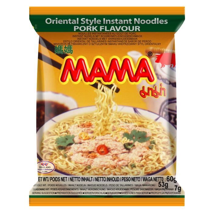 Nouilles instantanées MAMA au Porc (lot de 20)
