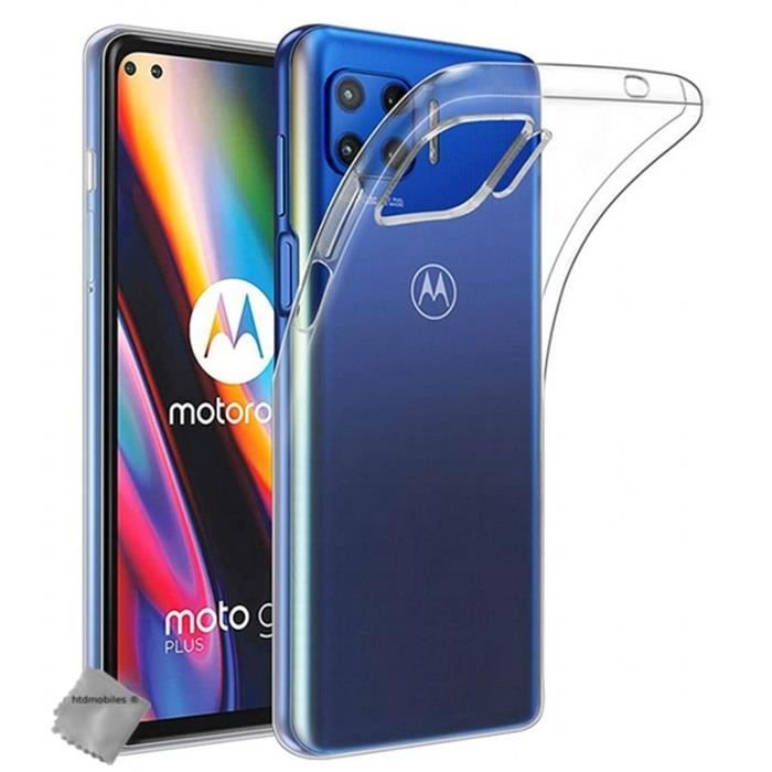 Coque silicone gel fine pour Motorola Moto G 5G Plus + film ecran - TPU TRANSPARENT