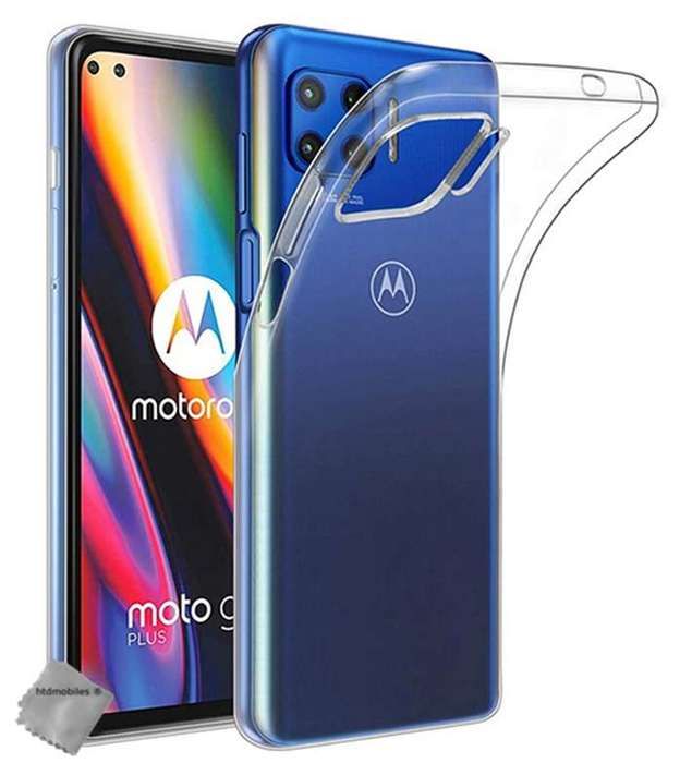 Coque silicone gel fine pour Motorola Moto G 5G Plus + film ecran - TPU TRANSPARENT