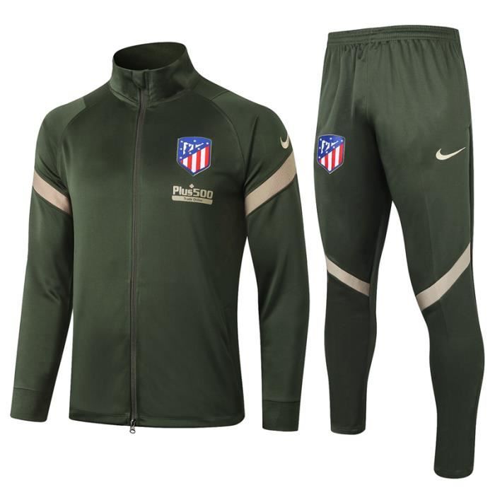 Atlético Madrid - Maillot de Foot Football Veste à Manches Longues 2020 2021 Survêtement Training pour Homme - Vert