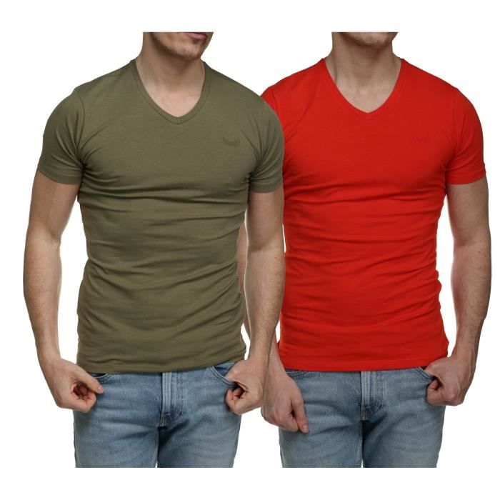 Tee Shirt Kaporal Gift E21 Pack X2 Col V Kaki/f...