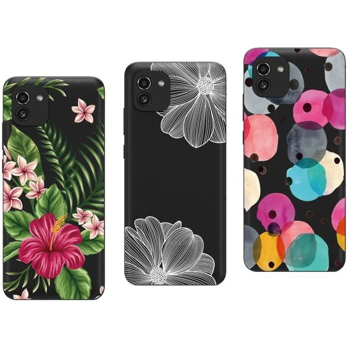 3 coques gel fantaisie pour Samsung Galaxy A03