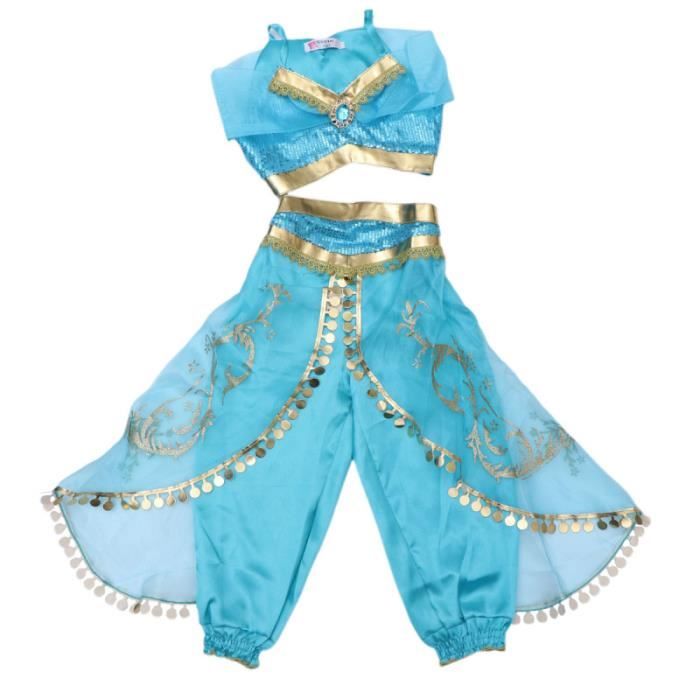 2 pcs Cosplay Princesse Costume Fille Danse Vêtements De Soirée Paillettes Costumes Tops PINCE - BARRETTE - CHOUCHOU - ELASTIQUE