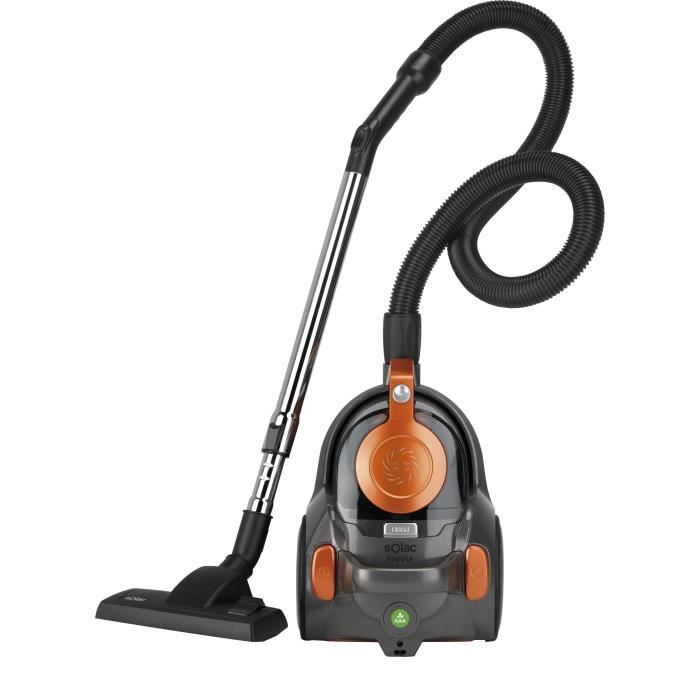 SOLAC Enara 600 W-AS3103 Aspirateur sans sac - 600 W - Classe énergétique : AAA - Noir et orange