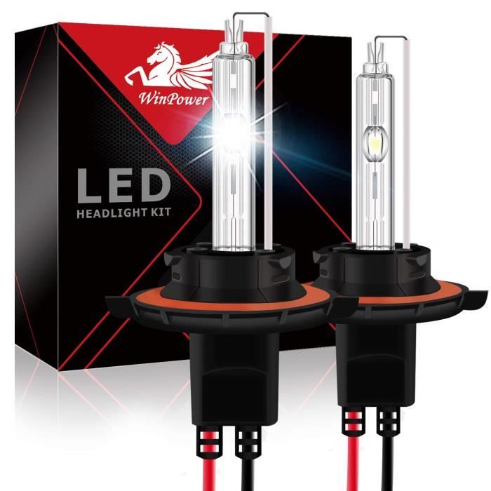Win Power 35W H13 Ampoules phares HID au xénon Lampe de lumière 6000K Blanc Froid IP68 Lot de 2pcs