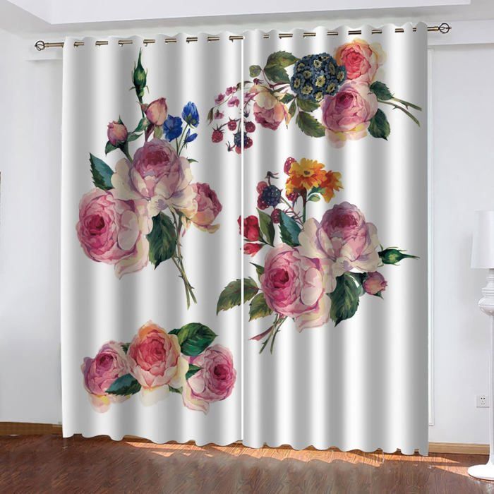 Rideau Photo Coulissant Motif Pivoines Roses - Sur Mesure, Personnalisable, Fabrication Allemande