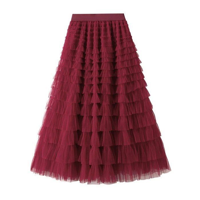 Jupe Longue En Tulle Dégradé étoilé - Style Féerique Et Fluide Pour Soirée, Anniversaire, Mariage - Taille Haute Et Coupe A