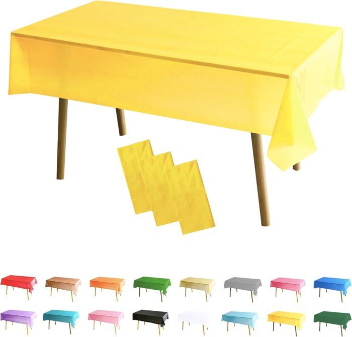 4 Nappes Jetables Rectangulaires 137x274cm - Imperméables Pour Fêtes, Argent