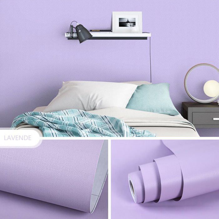 Meilleurs prix pour Papier Peint Adhésif Violet Clair Film Adhésif pour Meuble Salon Chambre Fille Cuisine Placard Table Bureau Armoire Étagère Papi