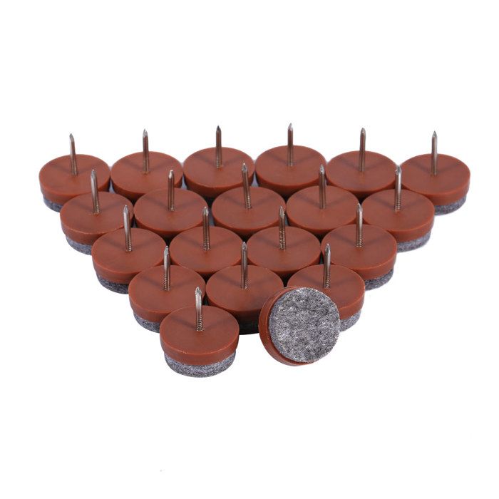 Patins en feutre - OKUMGGYJ - Lot de 20 - 20 mm - Antirayure - Marron