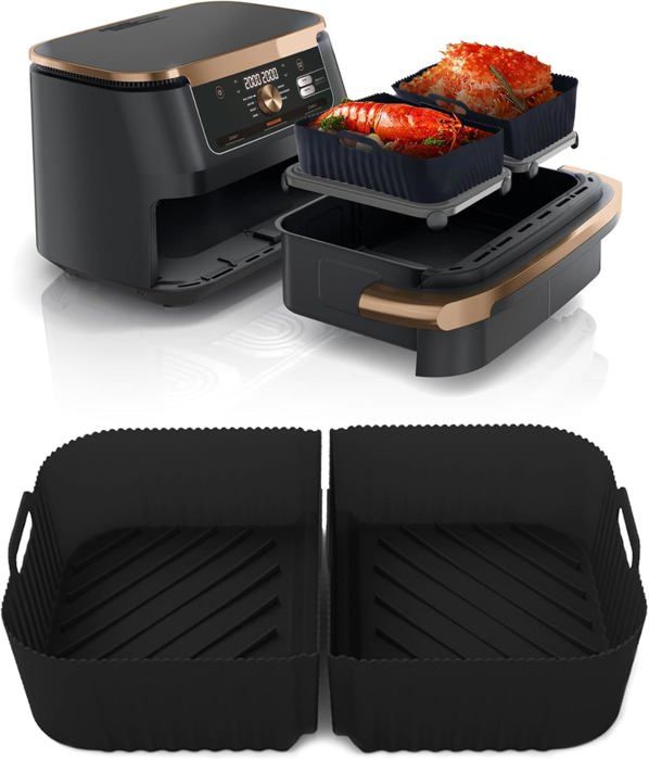 Accessoires Friteuse Air Ninja AF500EU - 3 Inserts Silicone 10,4L Et 5,2L - Grille Et Brochettes