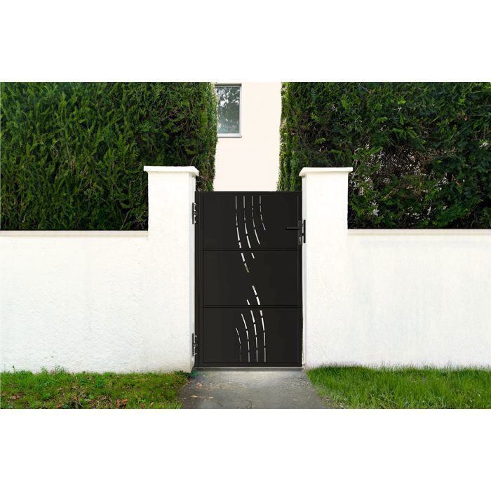 Portillon GIONA 1m En Aluminium Gris - Hauteur 120 Cm - Design Moderne Et Résistant Aux Intempéries