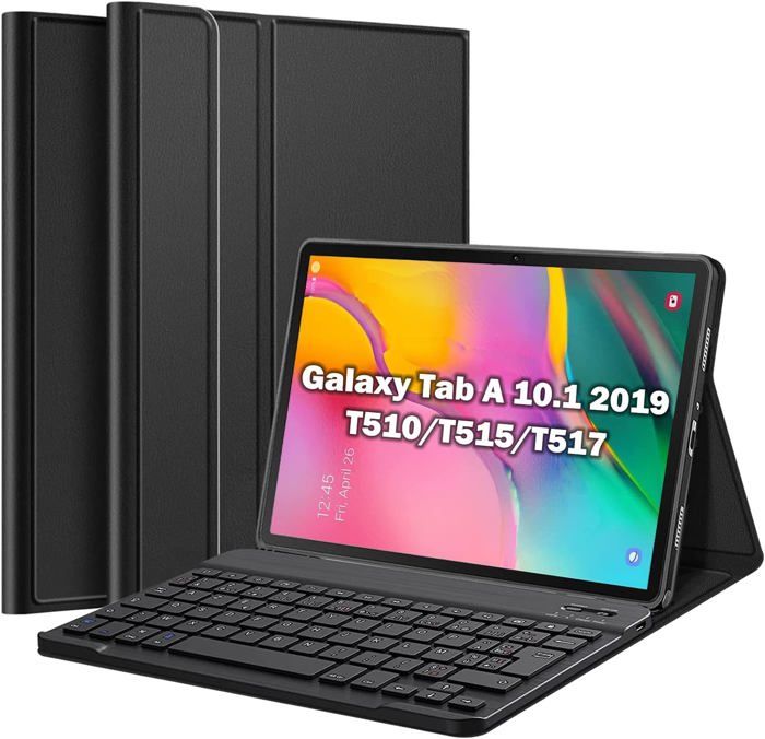 Clavier Coque - Samsung Galaxy Tab A 10.1 - Azerty Français - Amovible - Bluetooth Sans Fil