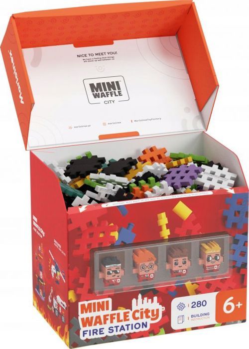 Jeu de construction - MARIOINEX - Klocki Waffle mini - Caserne de pompiers - 280 éléments - 6 ans et plus