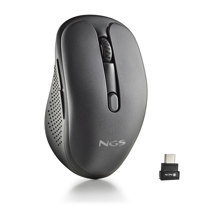 Souris laser rechargeable – NGS – EVO MIX – Silencieuse – USB-C – Multi-connectivité 2.4 GHz/Bluetooth