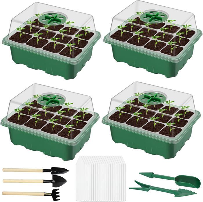 Mini Serre Pour Semis Xionghonglong - 3 Plateaux 39 Trous Avec Couvercle Et Accessoires