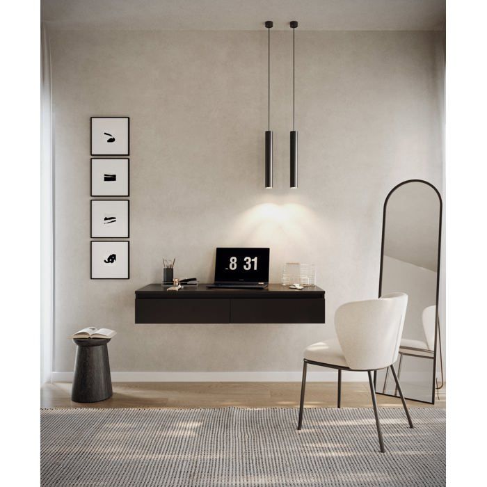 Coiffeuse bureau avec 2 tiroirs - BEMMI - 120 cm - noir