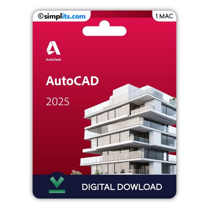 Autodesk AutoCAD 2025 (Mac) – Activation Perpétuelle – À télécharger – 1 Mac – Non compatible Windows