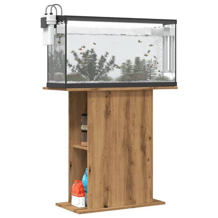 Comparer les prix de Elégant Support daquarium - Pieds Robustes - chêne artisanal - 36x75x725cm - bois ingénierie &7359866
