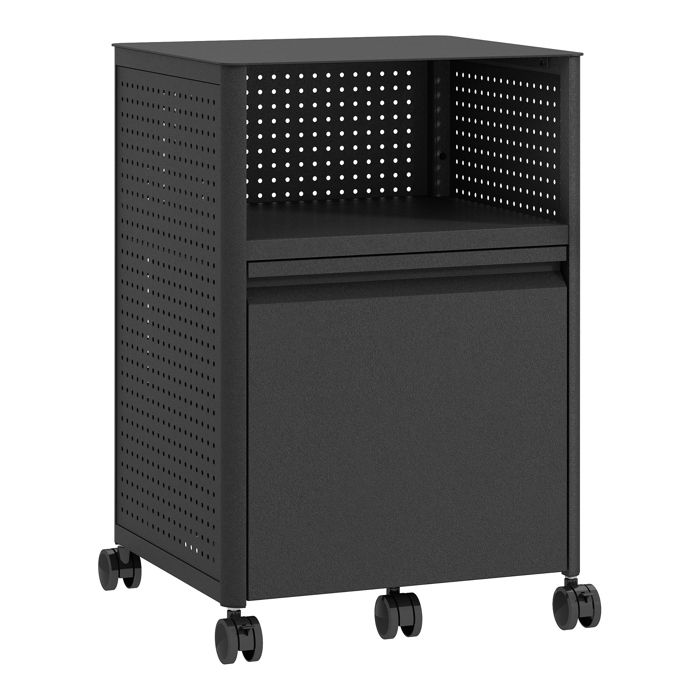 Caisson de bureau à roulettes Velvevn acier 54 x 40 x 36 cm noir