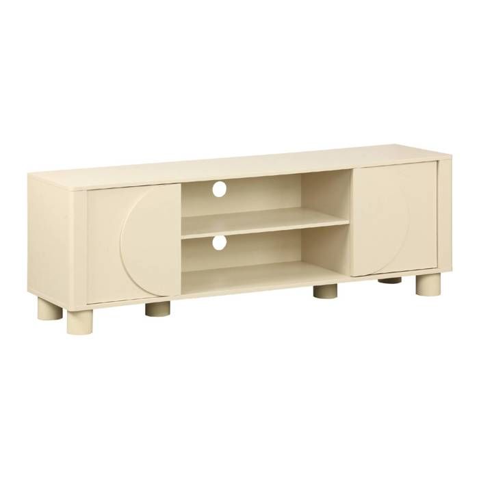 Meuble TV décor bois beige 2 portes 155cm Pondi Meuble TV décor bois beige 2 portes 155cm Pondi