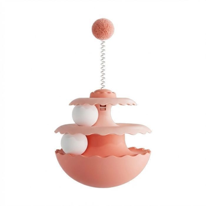 Jouet Interactif Neuflow Rose pour Chat Culbuto Rotatif Anti-Ennui pour Chaton et Chat