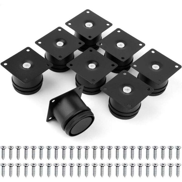Pieds de meuble réglables - PZCC - 50 mm - Hauteur réglable 0-15 mm - 48 vis incluses - Acier inoxydable - Antidérapant