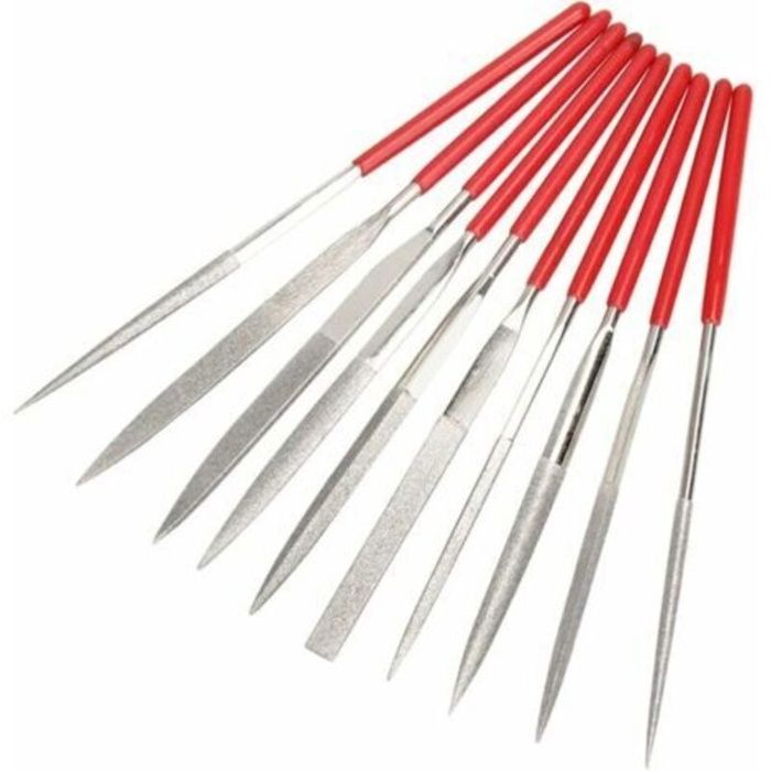 Un ensemble de 10 mini limes diamantées diamètre de la tige 2 mm longueur totale 140 mm adaptées aux travaux manuels. Un ensemble de 10 mini limes diamantées diamètre de la tige 2 mm longueur totale 140 mm adaptées aux travaux manuels.