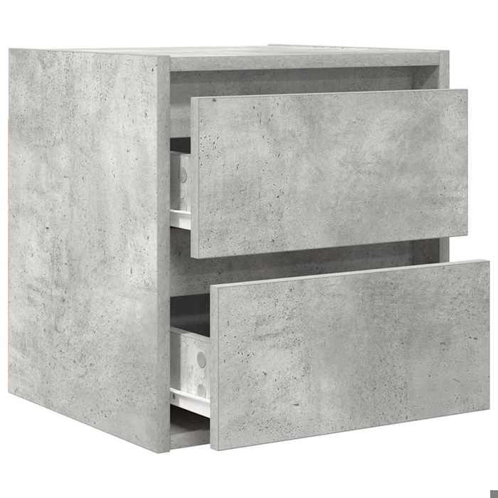 Cabinet de Lit Moderne Gris Table de chevet/nuit avec rangement murale gris béton 38x34x40 cm CC4240