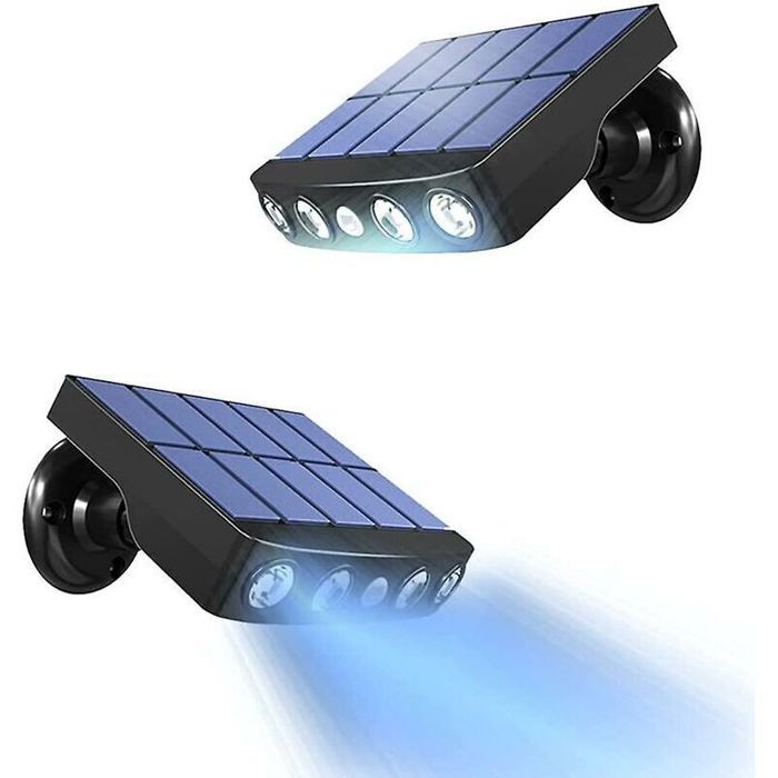Lampe Solaire Exterieur [2 pièces] Lampe Solaire Exterieur Detecteur de Mouvement 360° Spot Solaire Exterieur [1200mAh] étanche Lant