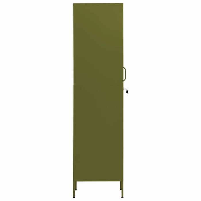 Meuble Rangement - HAOSHOP - Armoire à casiers Vert olive 35x46x180 cm Acier&01_30005