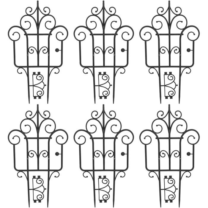 Lot de 6 feuilles de bordure de jardin en plastique léger et portable pour jardin et cour pour jardin et extérieur