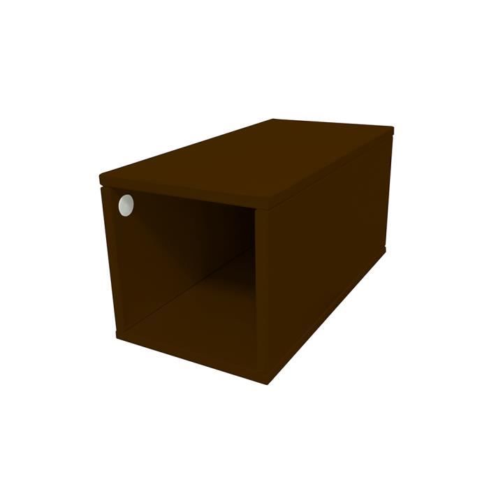 cube de rangement bois largeur 25 cm - couleur - wenge, dimensions - 25x50