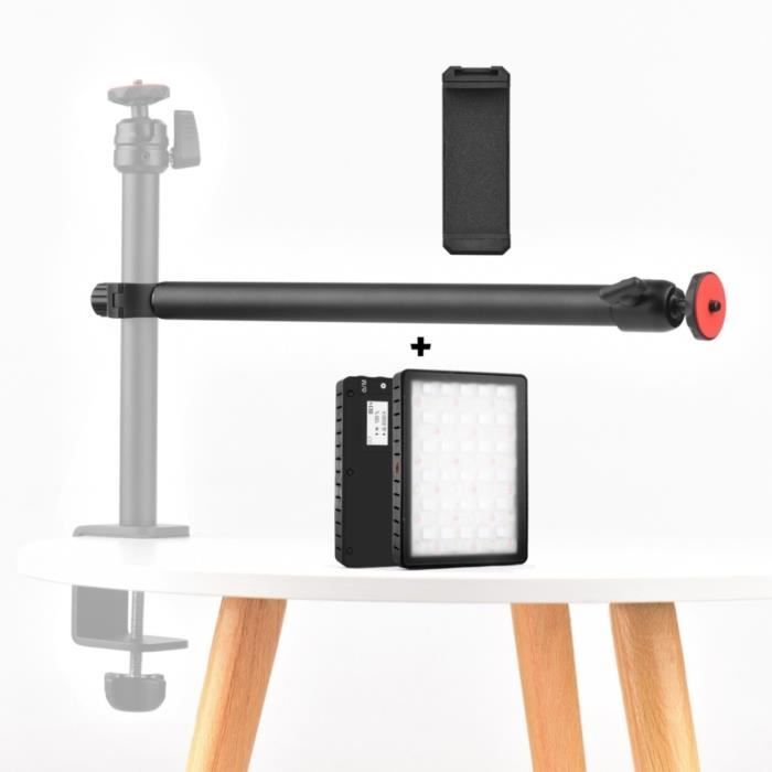 Support De Téléphone Réglable 360° Pour Streaming Et Photo - Base Métal Lourde, Clip Ajustable 5,3-10 Cm