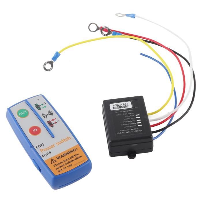 Kit Télécommande Sans Fil Pour Treuil TKSE - Portée 75 Pieds - 12V/24V - Universel Voiture/ATV/Camion